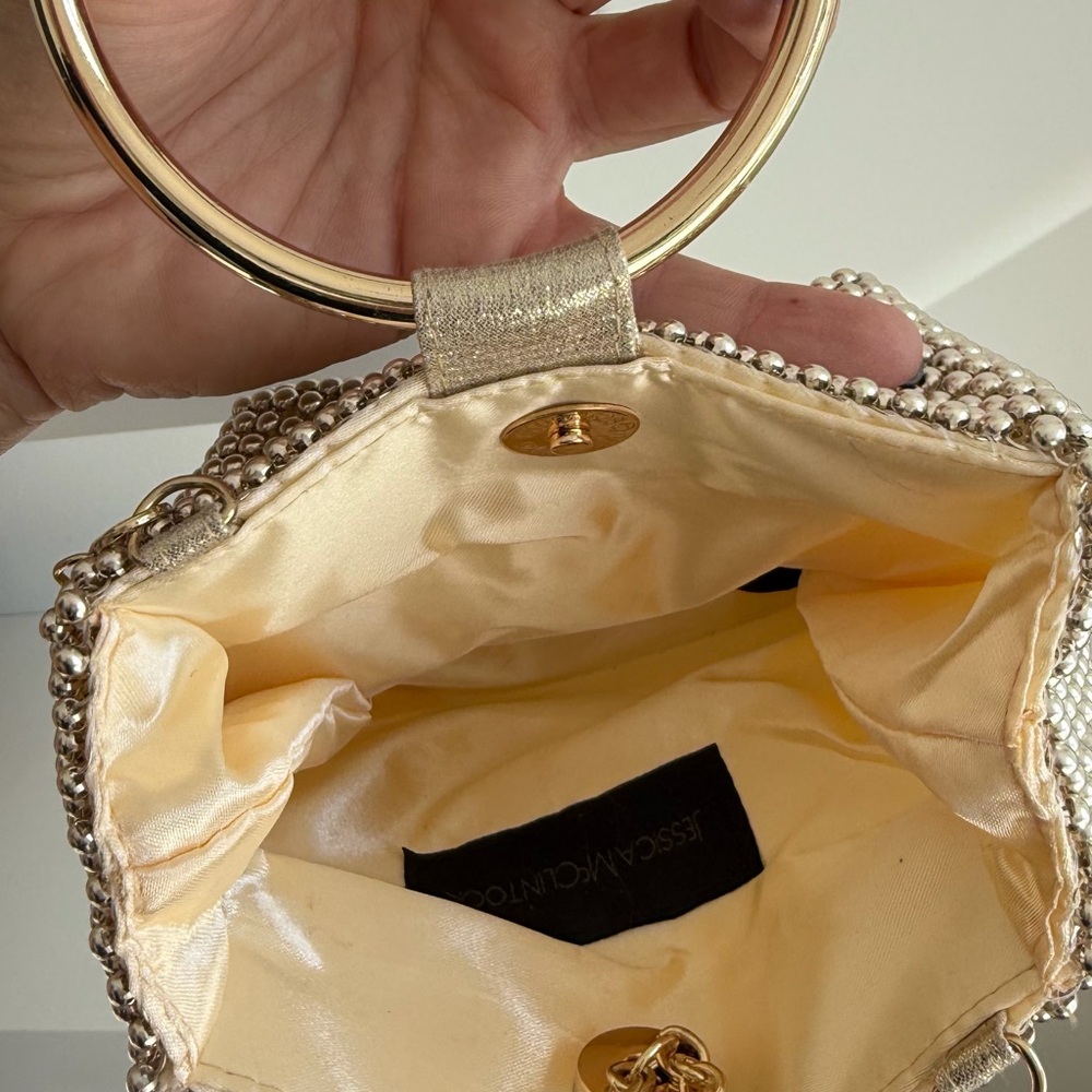 Elegant Gold Beaded Handbag - Picture 2 of 2